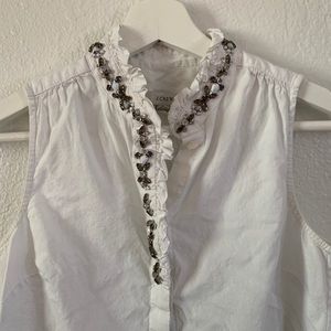 ❤️💥J. Crew Embellished White Top